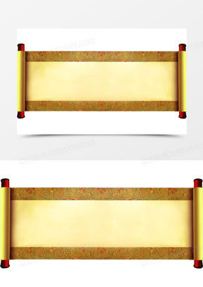 古典金色卷轴横幅
