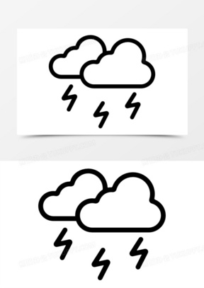 雷雨的简笔画图片