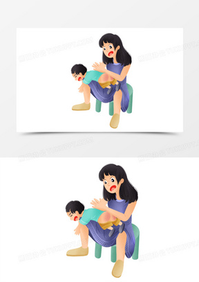 不听话打屁股卡通图片