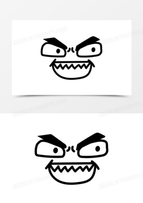 卡通生气龇牙咧嘴装饰元素