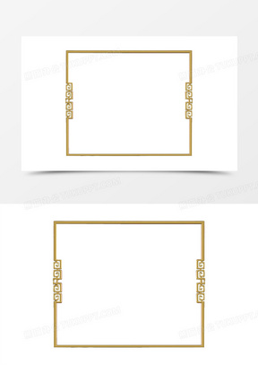 金色回形花边正方形边框中秋