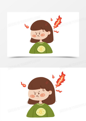 卡通可爱表情包生气元素
