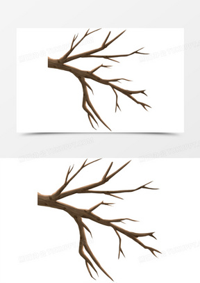 手绘秋天枯树枝免抠元素271秋天黑色剪影枯树枝装饰元素150卡通秋天