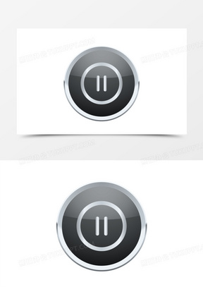 手绘银色炫酷按钮ui控件素材