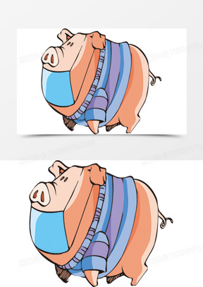 穿衣服戴口罩的肥猪