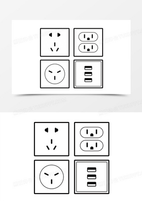 电源插座怎么画简笔画图片