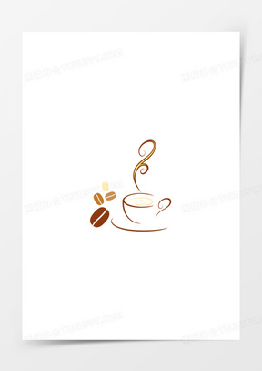 手绘卡通棕色咖啡豆