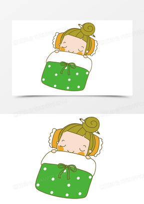 矢量卡通睡梦中色女孩