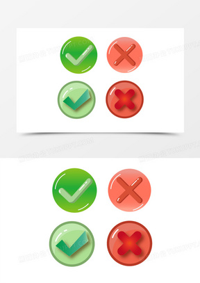 一组手绘卡通项目符号对错合集图标素材