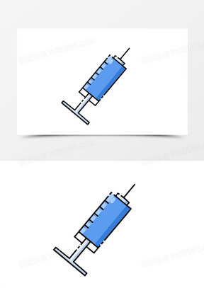 手绘卡通mbe风格针筒元素