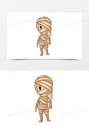 手绘卡通木乃伊元素