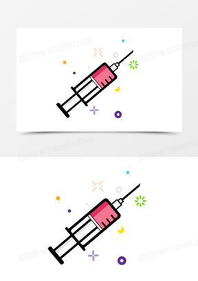 手绘卡通mbe风格医疗用品针管素材