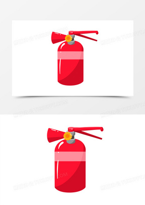 卡通消防灭火器元素