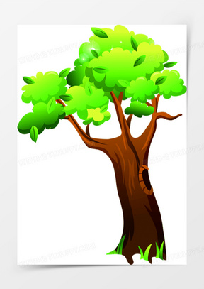 卡通绿树图片素材