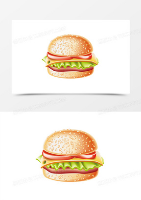 汉堡肉饼手绘图片