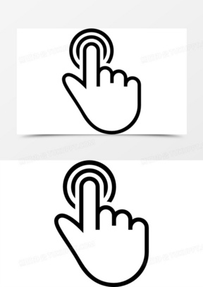 手形符号的一个手指轻拍手势图标