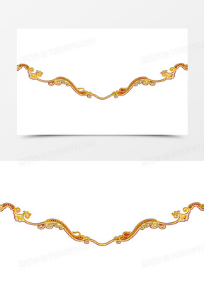 中国风黄色龙纹边框装饰