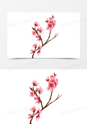 手绘插画风梅花元素60孔明灯插画卡通火锅梅花扇子红色背景130手绘