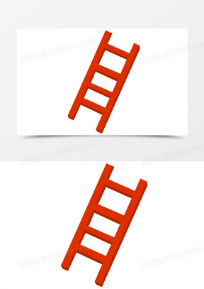 手绘卡通消防用品救生梯元素