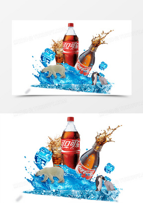 可乐冰块图片素材