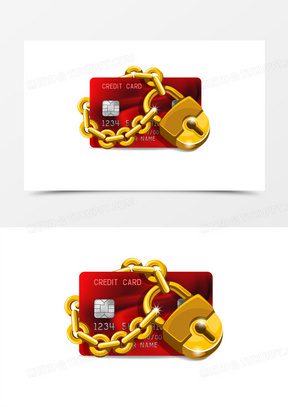 矢量创意上锁的银行卡