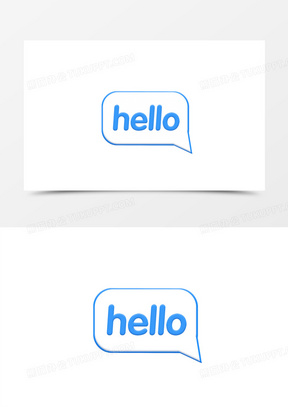 创意问候hello对话艺术字元素