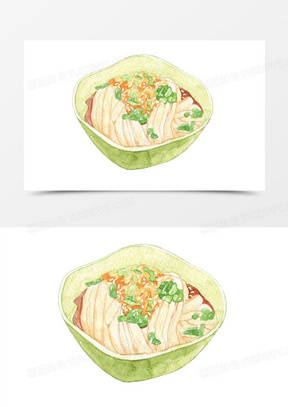 炒米粉手绘画素材图片