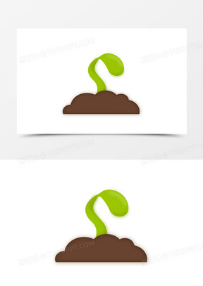 手绘卡通植物种子的生长过程素材