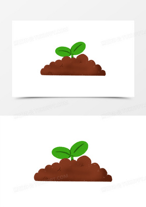 手绘生长过程小苗阶段免抠元素