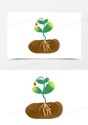 卡通手绘花朵枯萎素材