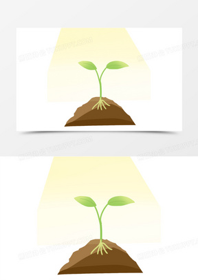 春天种子发芽的图片卡通_熊猫办公