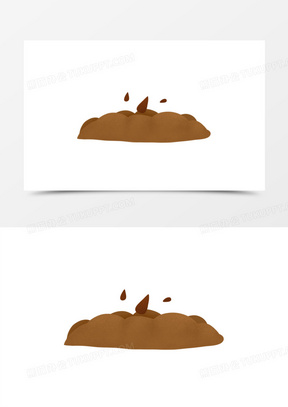 手绘免抠种子入土元素