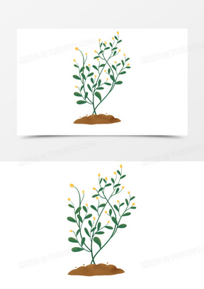 手绘免抠植物生长开花元素