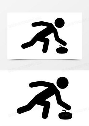 冰壶的剪影图标