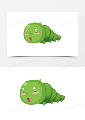 绿色睡觉毛毛虫