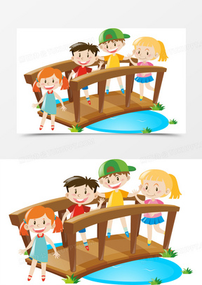 矢量过桥的孩子