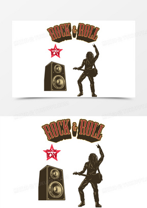 一组手绘说唱潮流嘻哈素材