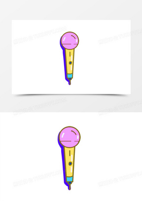 卡通手绘街头嘻哈话筒素材