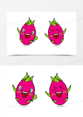 可爱火龙果卡通素材