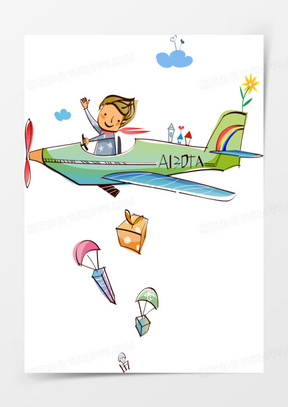坐飞机图片唯美画卡通