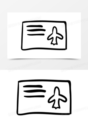 飞机票的手绘纸图标20旧的打印机图标30稻草团101四