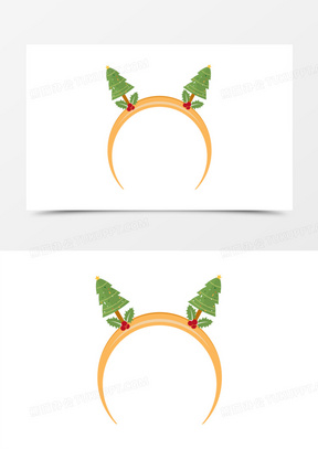 手绘卡通圣诞节装饰发箍发卡素材