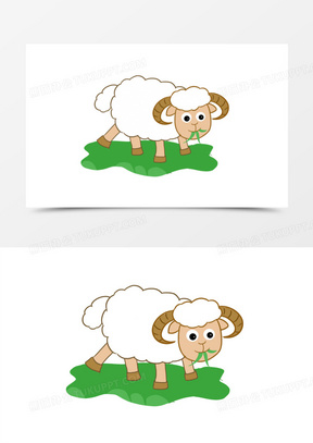 小羊吃草简笔画青草图片