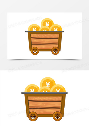 手绘卡通矿车免抠素材