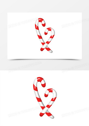 卡通手绘圣诞糖果拐杖糖素材