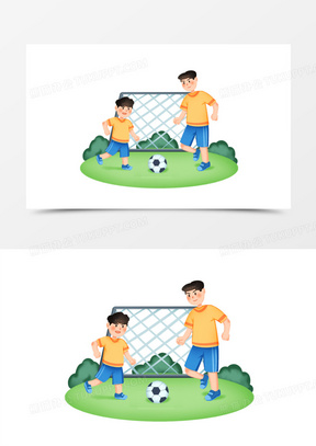 踢球卡通图片素材