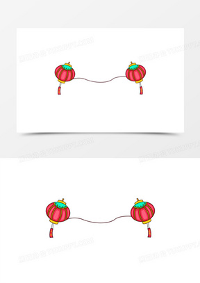 灯笼分割线装饰元素