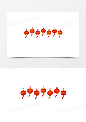 传统喜庆灯笼分割线装饰素材