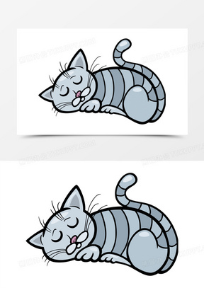矢量可爱睡觉猫咪