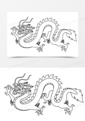 线描龙纹传统图案